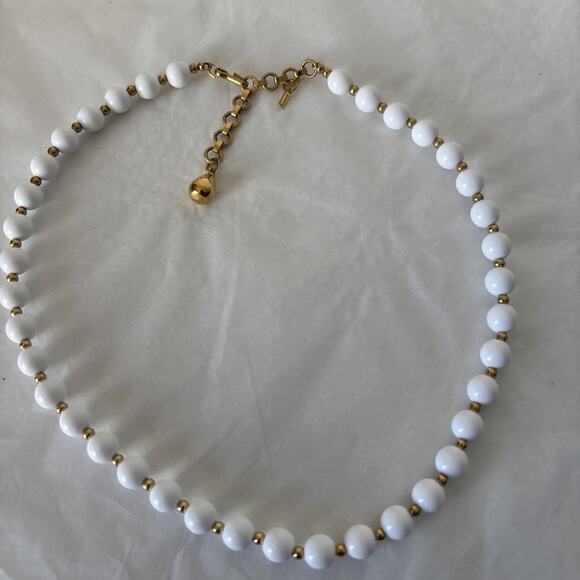 Vintage Lot of 3 Necklaces AB Crystal Faux Pearl Gold Tone Napier Monet Layered - Picture 13 of 16